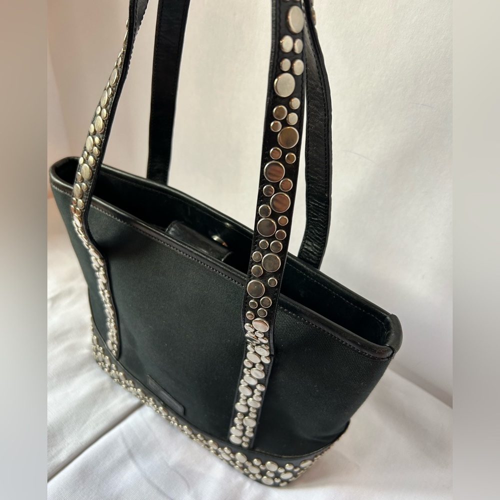 BCBGMAXAZRIA Black Handbag W/ Silver Studs - Picture 5 of 15